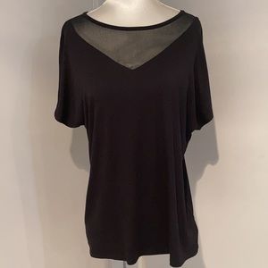 TAHARI Black top short sleeves Size M